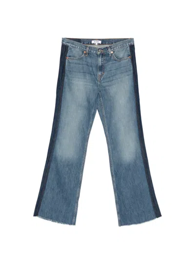 Re/done Frayed-hem Jeans In Blue