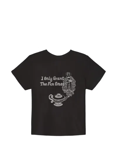 Re/done Fun Ones Graphic-print Cotton T-shirt In Black