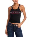 Re/done Girl Ribbed Tank Top In Black