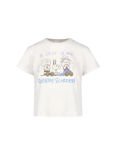 Re/done Graphic Cotton T-shirt In White