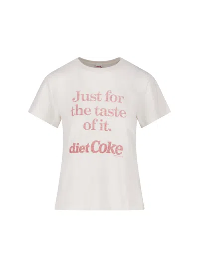 Re/done Graphic Cotton T-shirt In White