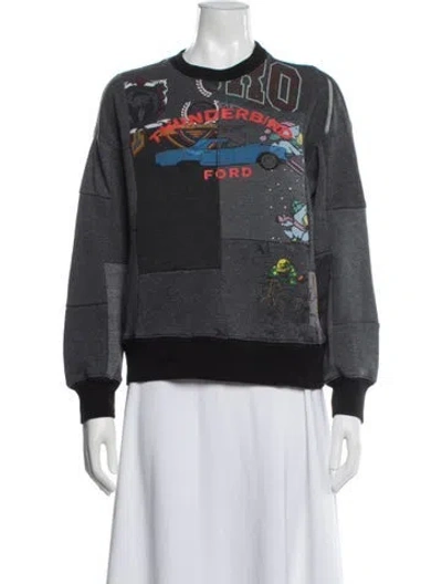 Pre-owned Re/done Graphic Print Crew Neck Sweater In Blue