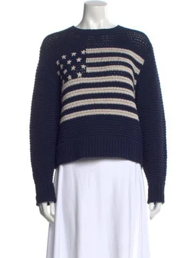 Pre-owned Re/done Graphic Print Crew Neck Sweater In Blue
