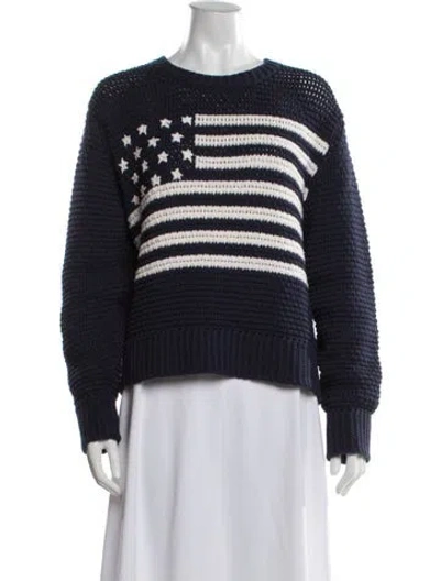 Pre-owned Re/done Graphic Print Crew Neck Sweater In Blue