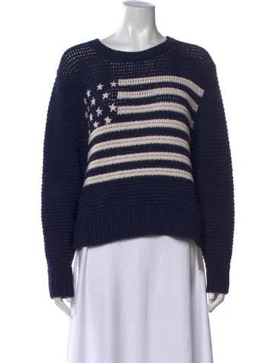 Pre-owned Re/done Graphic Print Crew Neck Sweater In Blue