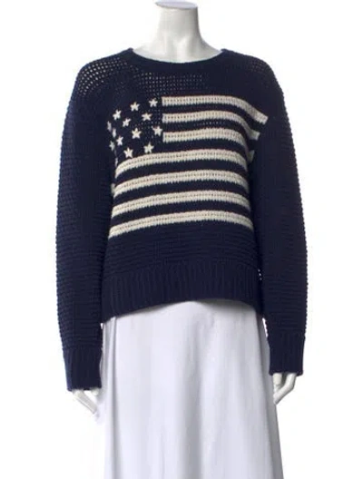 Pre-owned Re/done Graphic Print Crew Neck Sweater In Blue