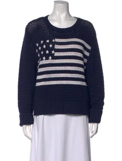 Pre-owned Re/done Graphic Print Crew Neck Sweater In Blue