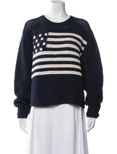 Pre-owned Re/done Graphic Print Crew Neck Sweater In Blue