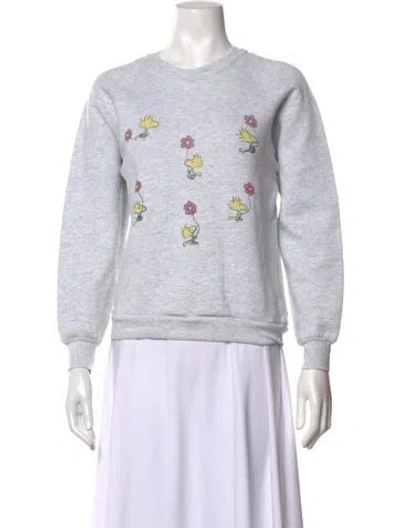 Pre-owned Re/done Graphic Print Crew Neck Sweater In Grey/neutrals