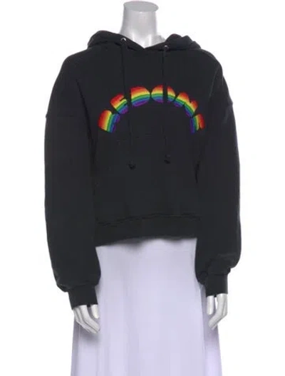 Pre-owned Re/done Graphic Print Crew Neck Sweatshirt In Black