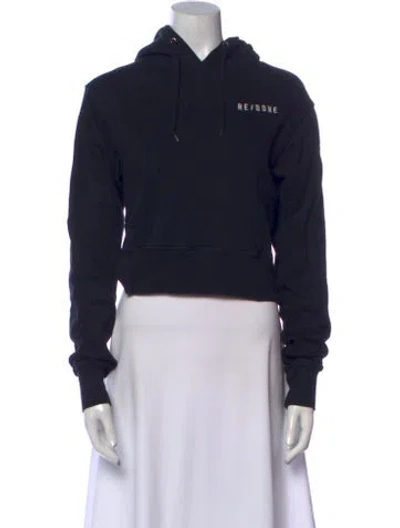 Pre-owned Re/done Graphic Print Crew Neck Sweatshirt In Black