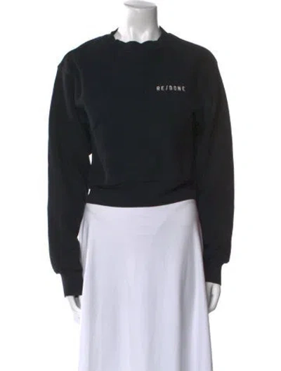Pre-owned Re/done Graphic Print Crew Neck Sweatshirt In Black