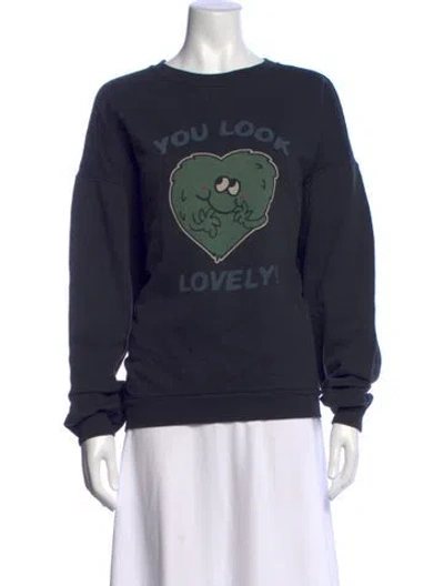Pre-owned Re/done Graphic Print Crew Neck Sweatshirt In Black