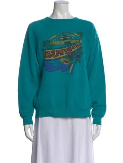 Pre-owned Re/done Graphic Print Crew Neck Sweatshirt In Blue