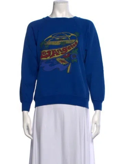 Pre-owned Re/done Graphic Print Crew Neck Sweatshirt In Blue