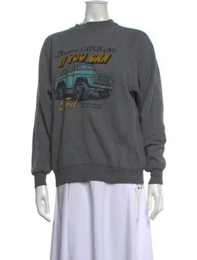 Pre-owned Re/done Graphic Print Crew Neck Sweatshirt In Gray