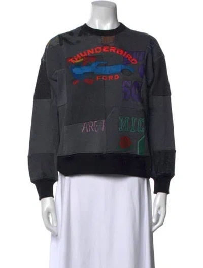 Pre-owned Re/done Graphic Print Crew Neck Sweatshirt In Grey