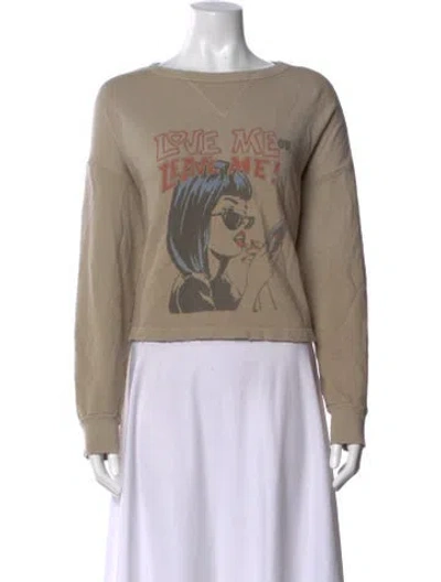 Pre-owned Re/done Graphic Print Crew Neck Sweatshirt In Neutrals