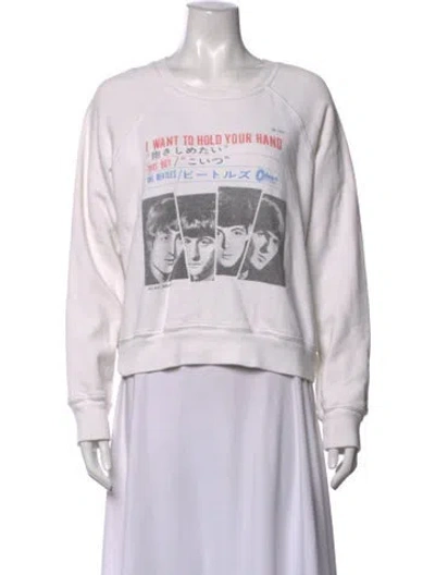 Pre-owned Re/done Graphic Print Crew Neck Sweatshirt In Neutrals