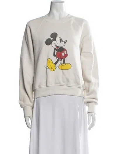 Pre-owned Re/done Graphic Print Crew Neck Sweatshirt In Neutrals