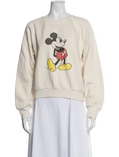 Pre-owned Re/done Graphic Print Crew Neck Sweatshirt In Neutrals