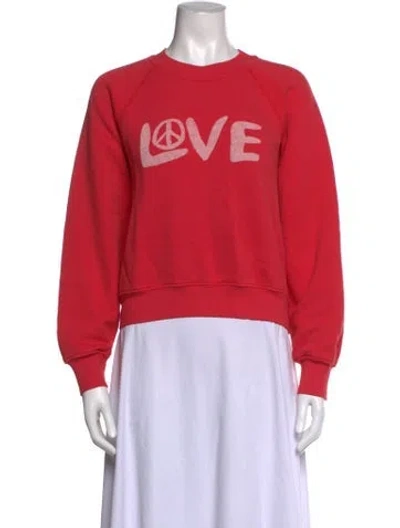 Pre-owned Re/done Graphic Print Crew Neck Sweatshirt In Red