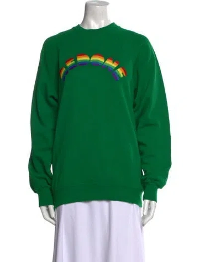 Pre-owned Re/done Graphic Print Crew Neck Sweatshirt W/ Tags In Green