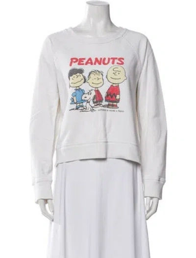 Pre-owned Re/done Graphic Print Crew Neck Sweatshirt In White