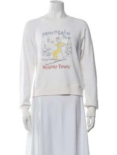 Pre-owned Re/done Graphic Print Crew Neck Sweatshirt In White