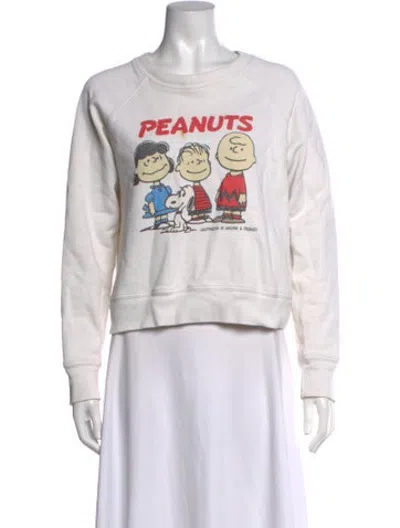 Pre-owned Re/done Graphic Print Crew Neck Sweatshirt In White