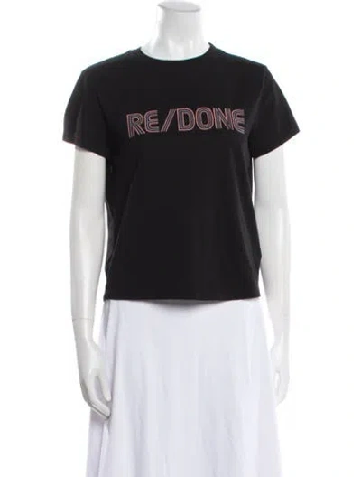 Pre-owned Re/done Graphic Print Crew Neck T-shirt In Black