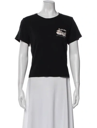 Pre-owned Re/done Graphic Print Crew Neck T-shirt In Black