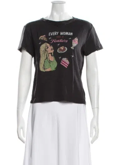 Pre-owned Re/done Graphic Print Crew Neck T-shirt In Black