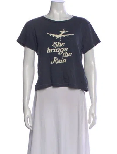 Pre-owned Re/done Graphic Print Crew Neck T-shirt In Blue