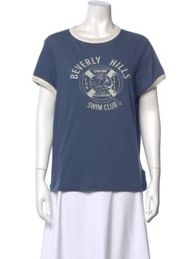 Pre-owned Re/done Graphic Print Crew Neck T-shirt In Blue