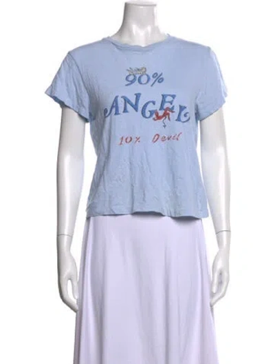 Pre-owned Re/done Graphic Print Crew Neck T-shirt In Blue