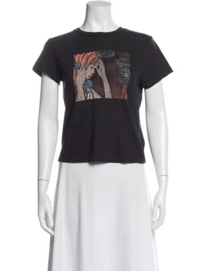 Pre-owned Re/done Graphic Print Crew Neck T-shirt In Blue