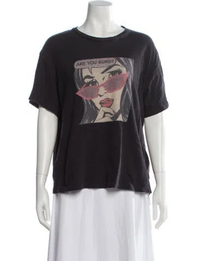 Pre-owned Re/done Graphic Print Crew Neck T-shirt In Gray