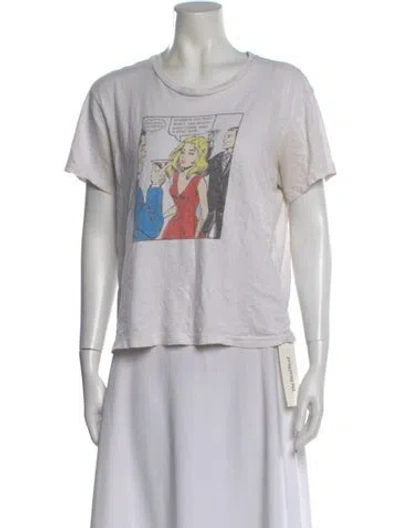 Pre-owned Re/done Graphic Print Crew Neck T-shirt In Gray