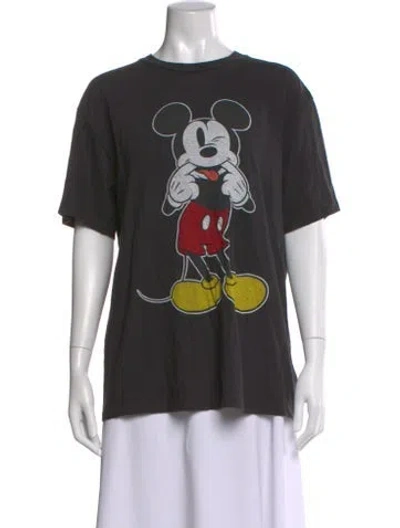 Pre-owned Re/done Graphic Print Crew Neck T-shirt In Gray
