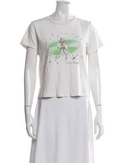 Pre-owned Re/done Graphic Print Crew Neck T-shirt In Green