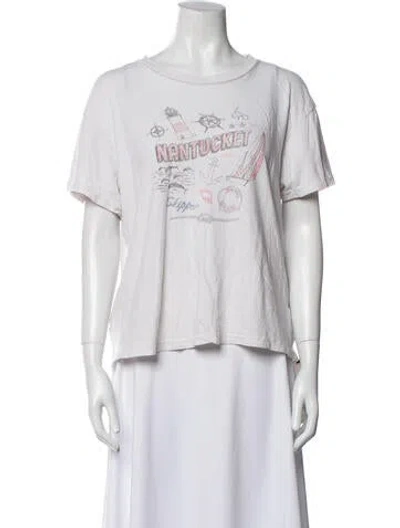 Pre-owned Re/done Graphic Print Crew Neck T-shirt In Green