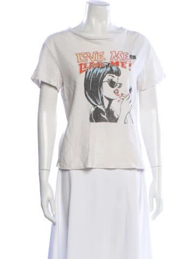 Pre-owned Re/done Graphic Print Crew Neck T-shirt In Neutral