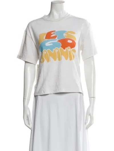 Pre-owned Re/done Graphic Print Crew Neck T-shirt In Neutral