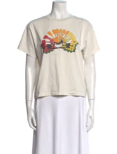 Pre-owned Re/done Graphic Print Crew Neck T-shirt In Neutral