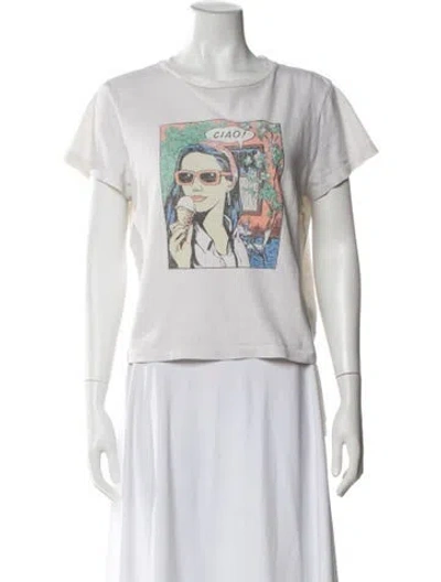 Pre-owned Re/done Graphic Print Crew Neck T-shirt In Neutral