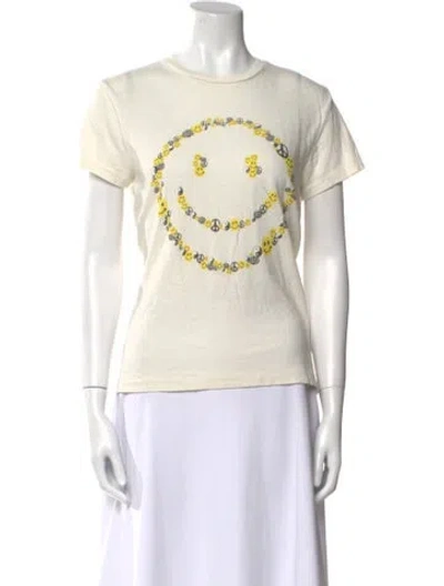 Pre-owned Re/done Graphic Print Crew Neck T-shirt In Neutral