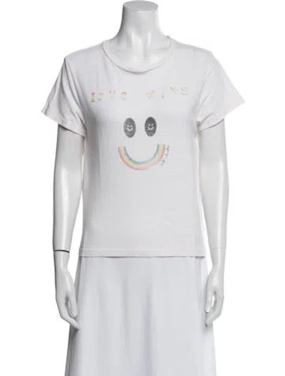 Pre-owned Re/done Graphic Print Crew Neck T-shirt In Neutral