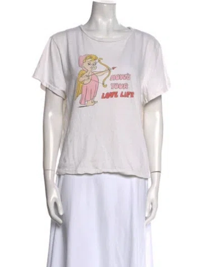 Pre-owned Re/done Graphic Print Crew Neck T-shirt In Neutral