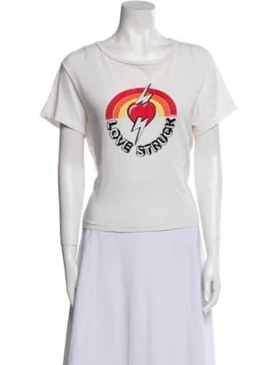 Pre-owned Re/done Graphic Print Crew Neck T-shirt In Neutral